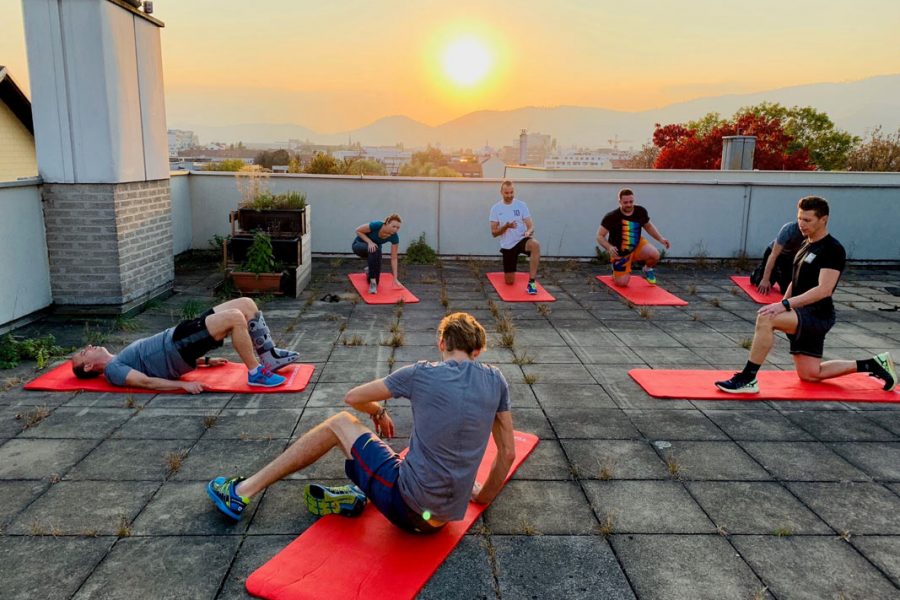 Foto beim Rooftop Training nach der Arbeit