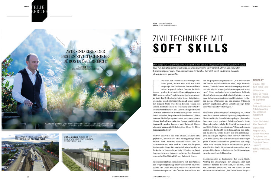 Eisner ZT GmbH im Spirit-Magazin 1