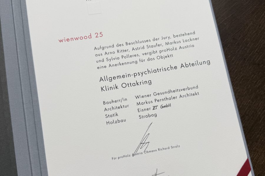 Anerkennungspreis wienwood 25 3